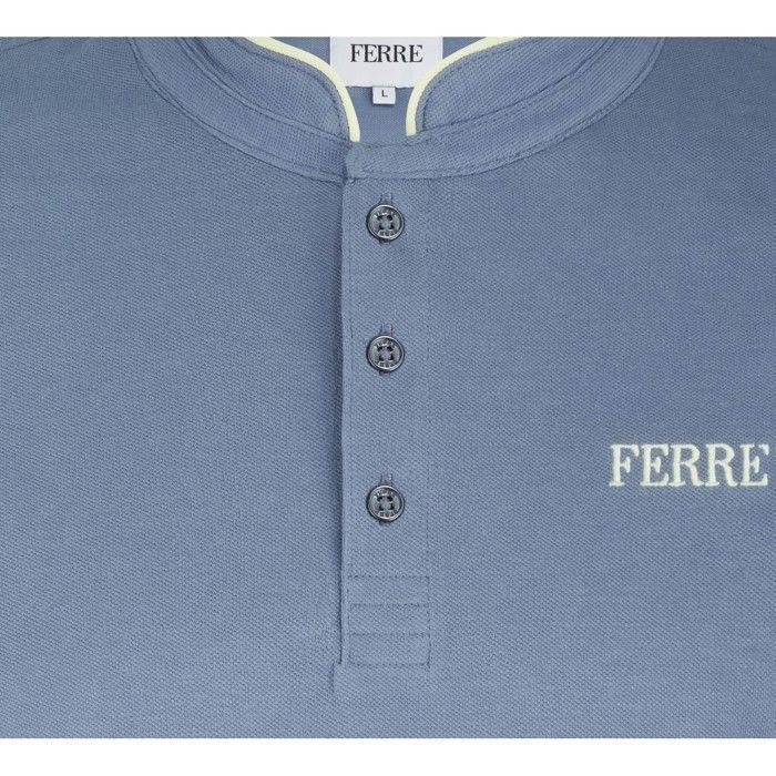 Polo Ferre de manga corta con cuello mandarín Giorgio Blue Stone para hombre