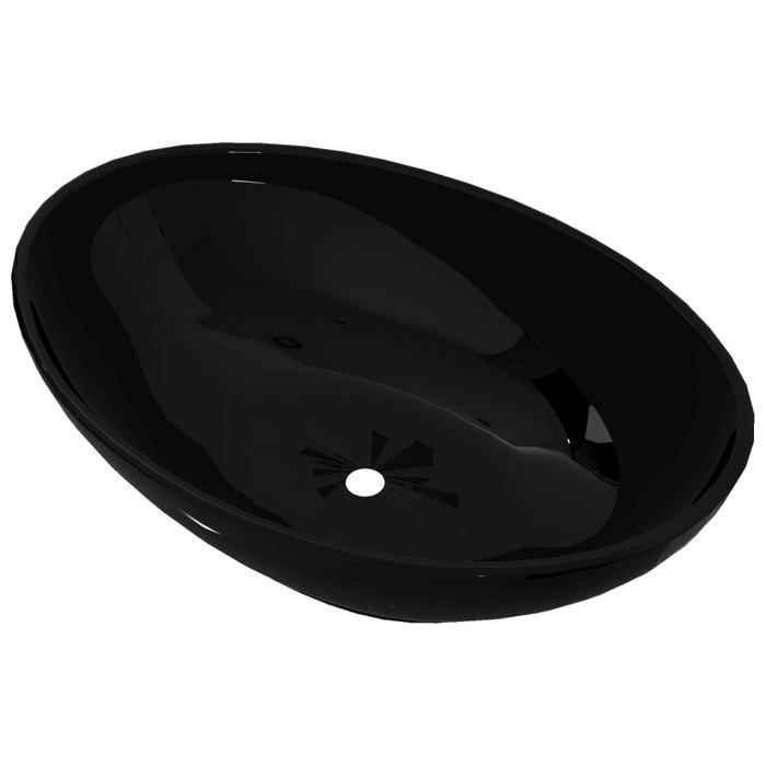Lavabo ovalado de cerámica vidaXL, lavabo de encimera para baño, Hogar 140675