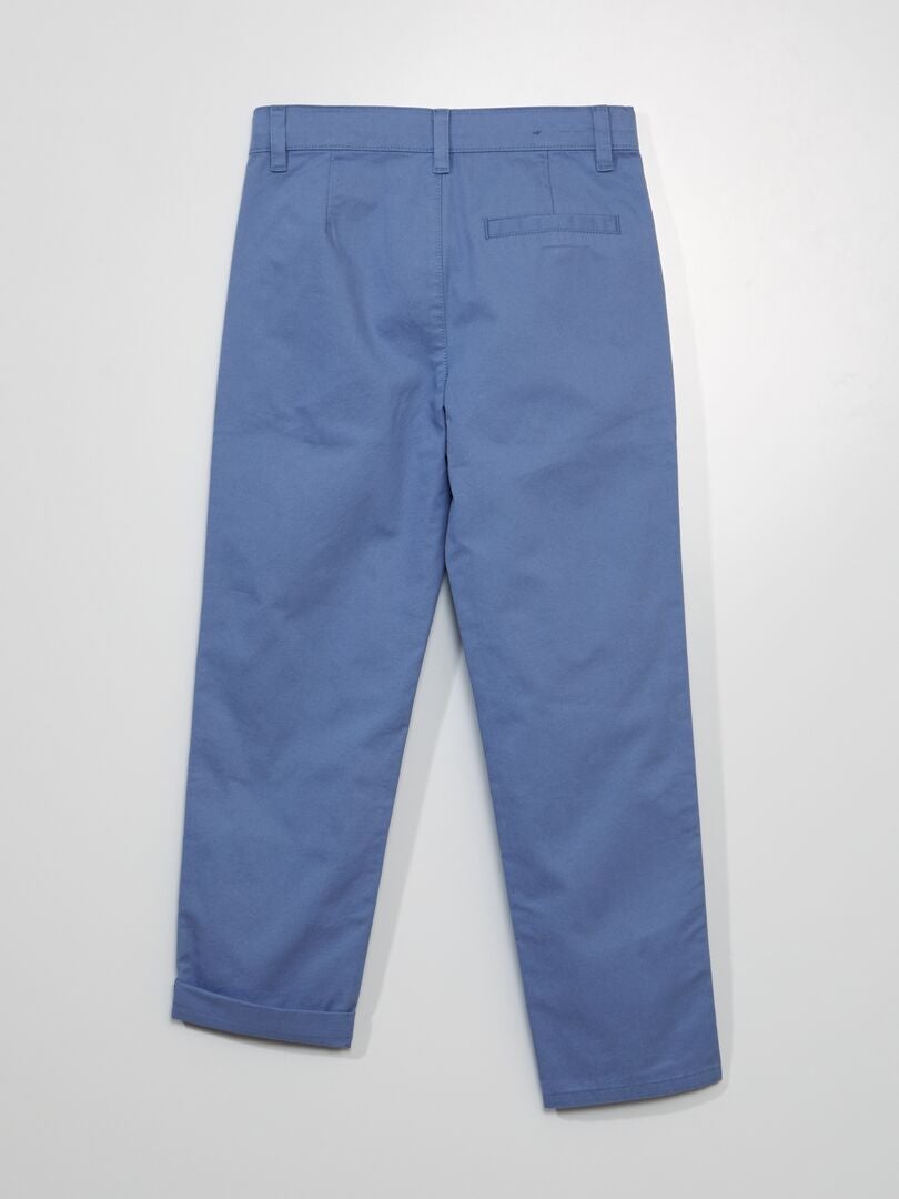 Effen chino broek - BLAUW