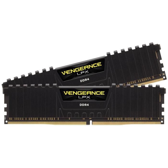 Mémoire RAM - CORSAIR - CMK16GX4M1E3200C16 - VENGEANCE LPX black - DDR4 - 1x16Go DIMM - 3200MHz - CL 16 - 1.35V
