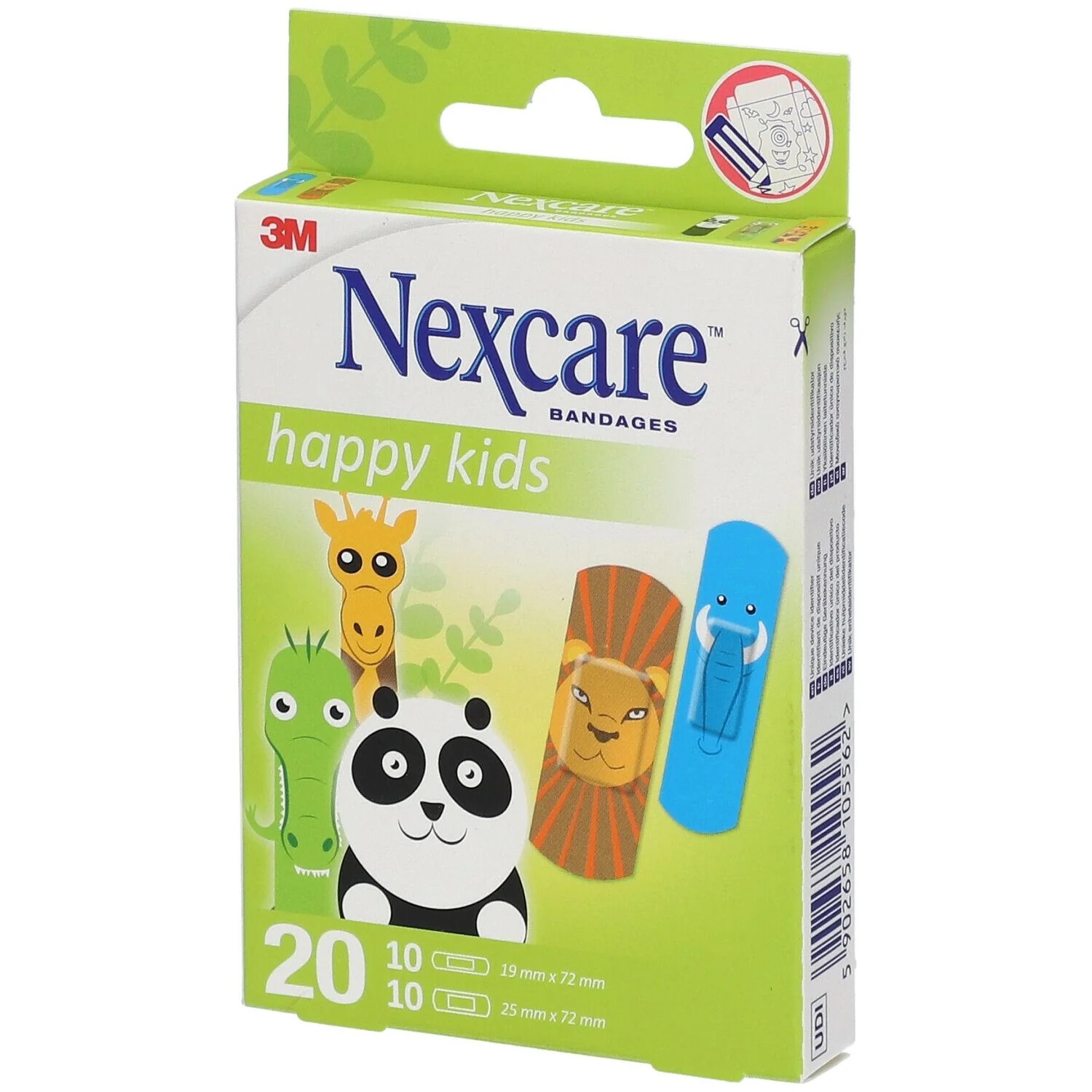 NEXCARE Kinderpflaster mit Tiermotiven, 20 verschiedene Motive