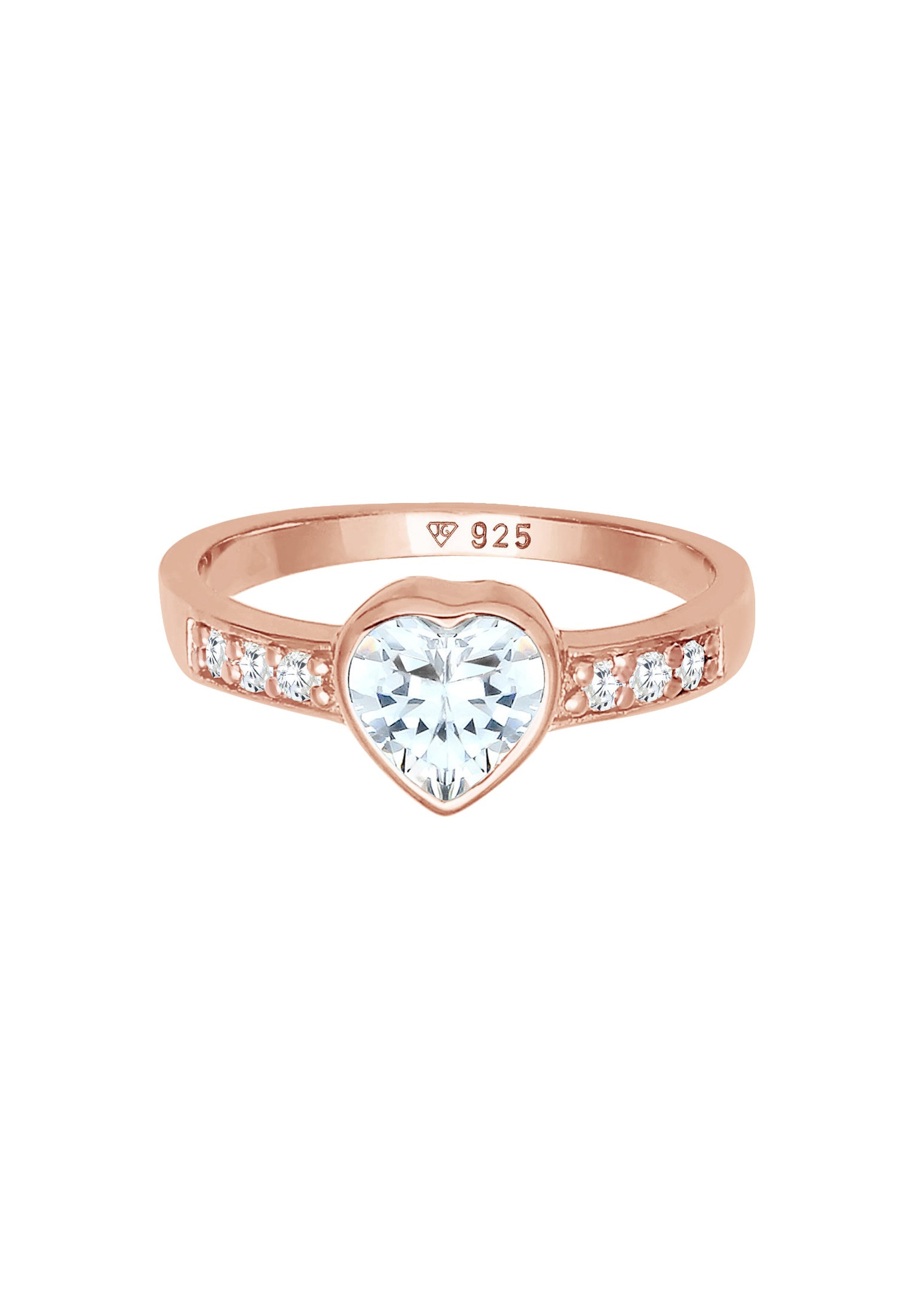 Elli Femmes Coeur Symbole Fiançailles avec Cristaux de Zirconium en Argent Sterling 925