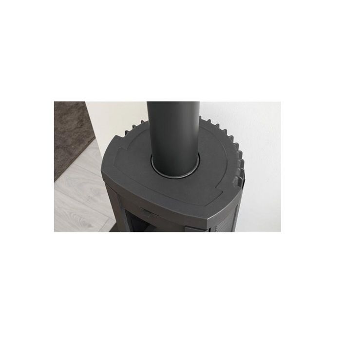 Estufa de leña NORDICA EXTRAFLAME - CANDYLEAN - Hierro fundido esmaltado - 6,6 kW - Negro antracita