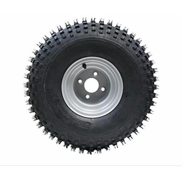 Parnells Kit de remolque para ATV con ruedas + buje - Kit + enganche giratorio, 310 kg, son neumáticos Wanda P323 de 4 capas y 22x11.00-8 con abolladuras.