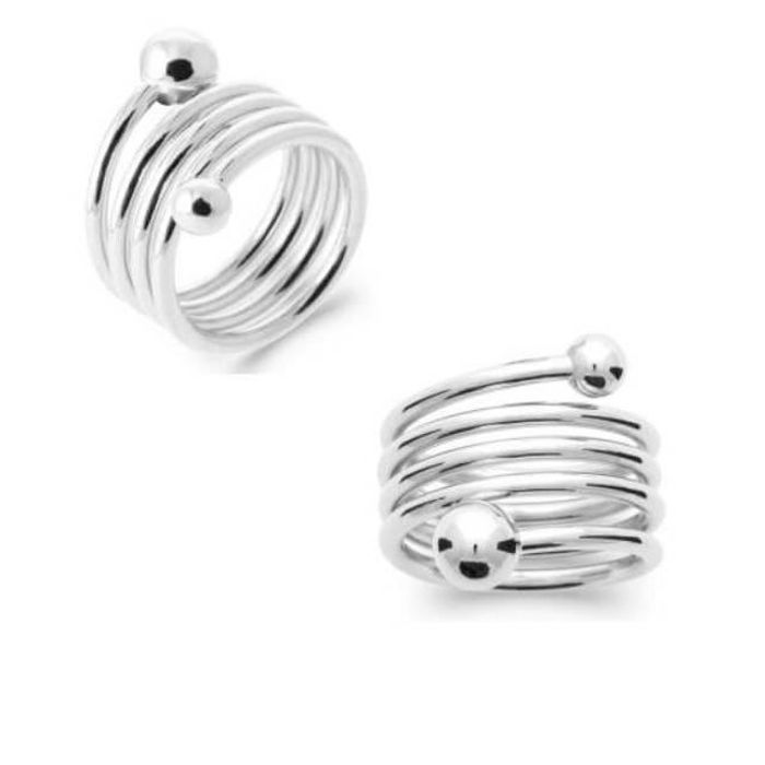 Anello - BIJOUXIA - Anello a sfere largo a più file - Argento sterling 925 - Placcato oro 18 carati - Donna