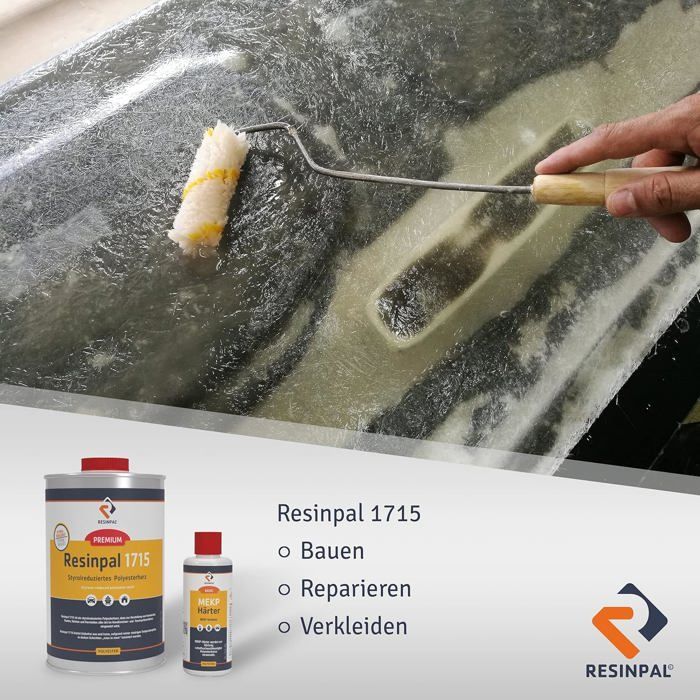 Complete GRP kit: 1 kg of Resinpal polyester resin