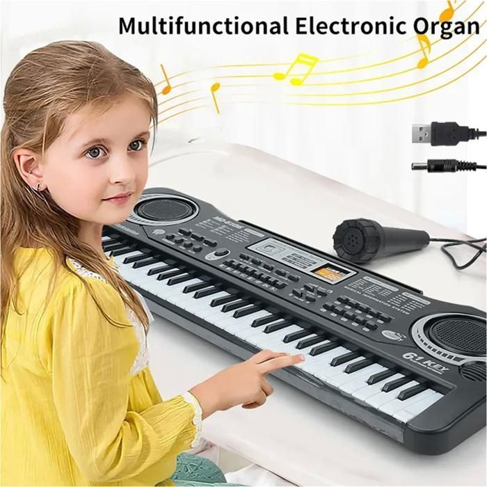 Teclado electrónico digital, piano eléctrico de 61 teclas, teclados de juguete musical para niños de 3 a 12 años.