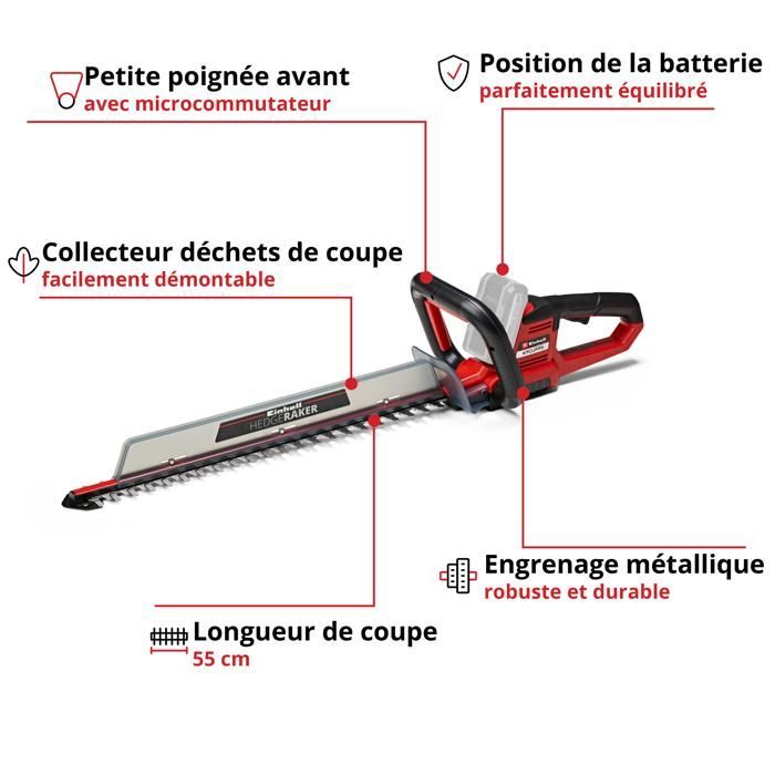 Einhell Taille-haies zonder ARCURRA 18/55- Solo PXC (18V, coupe 55cm) Leven zonder batterij en oplader