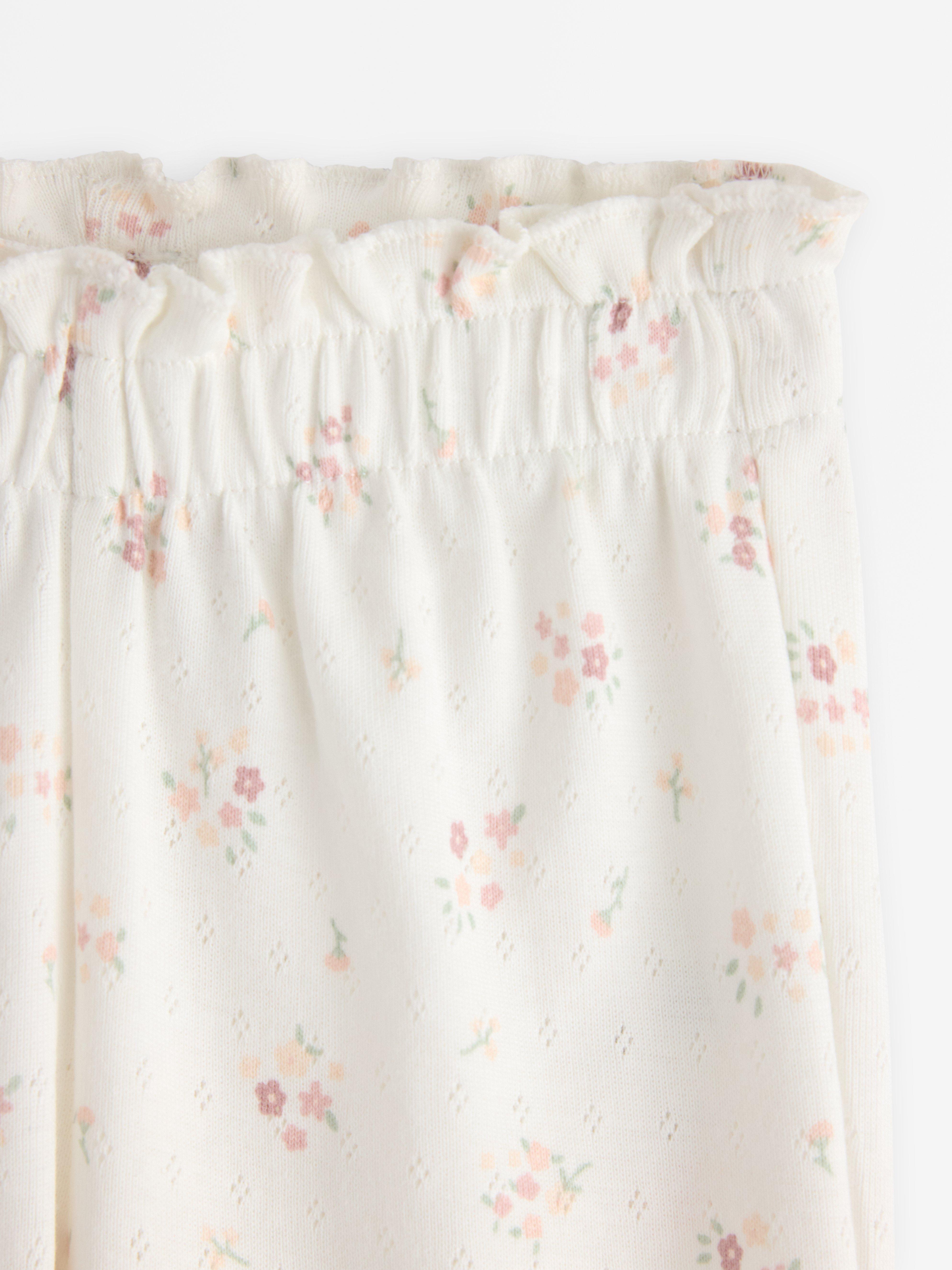 Pantaloni de trening Pointelle Alb deschis la culoare