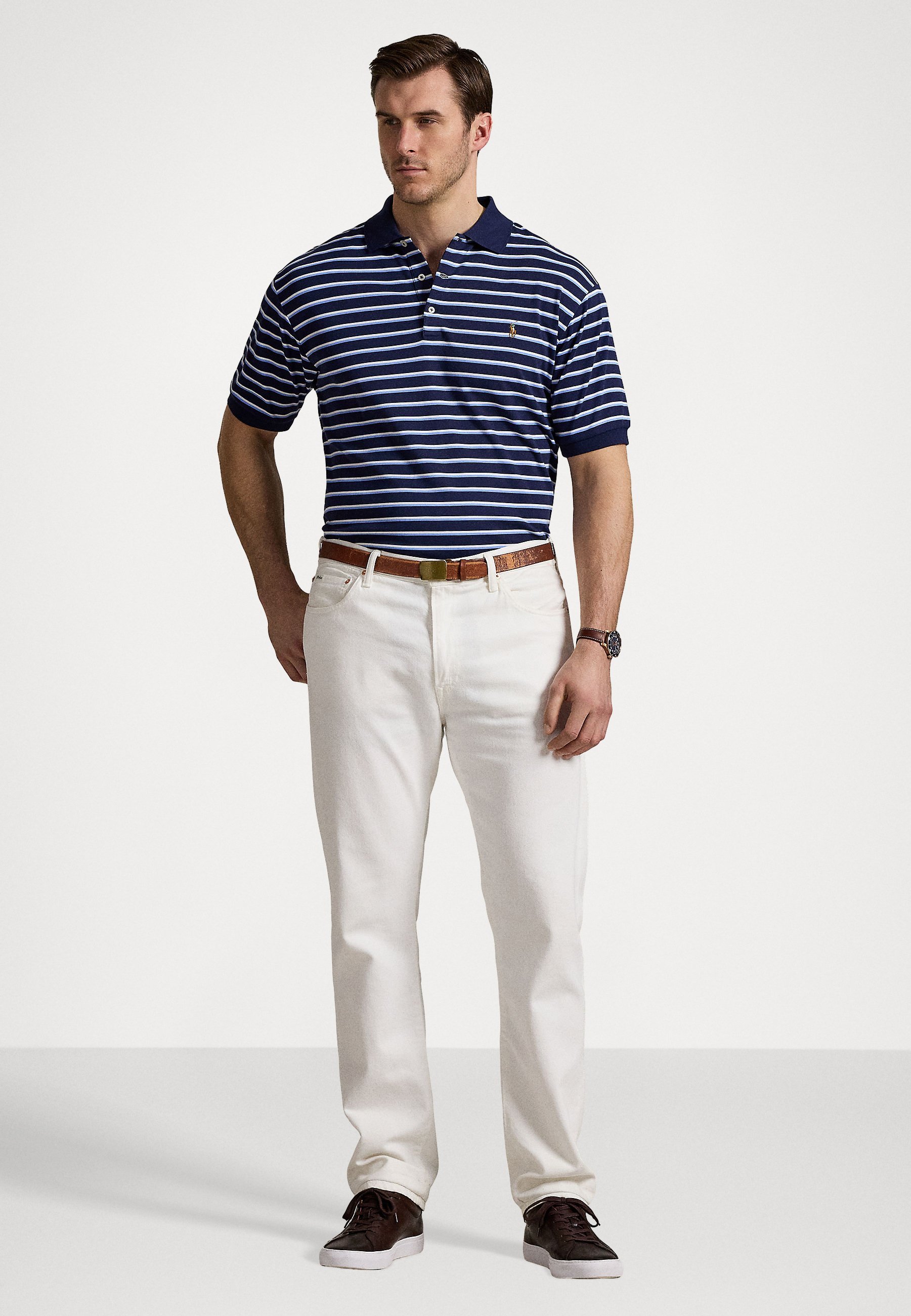 Polo Ralph Lauren Big & Tall POLO A RIGHE IN MORBIDO COTONE - Polo - blu navy raffinato