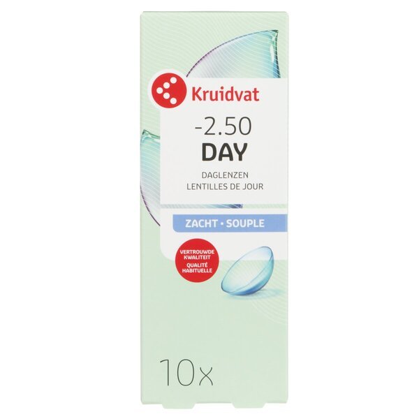 Kruidvat Opticare -2.50 mīkstās ikdienas kontaktlēcas<br>Medicīnas ierīce - 10 gab.