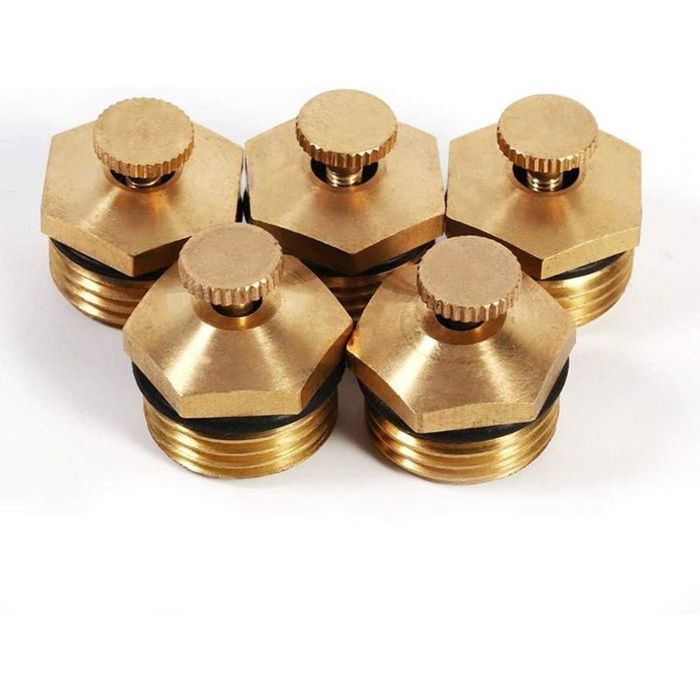 Conjunto de 5 bicos de pulverização em latão para sistema de pulverização centrífuga ajustável de 12 polegadas com atomizador de água.
