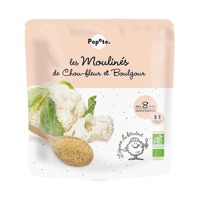 Popote les Moulinés Cauliflower Bulgur +8 months Organic 180g