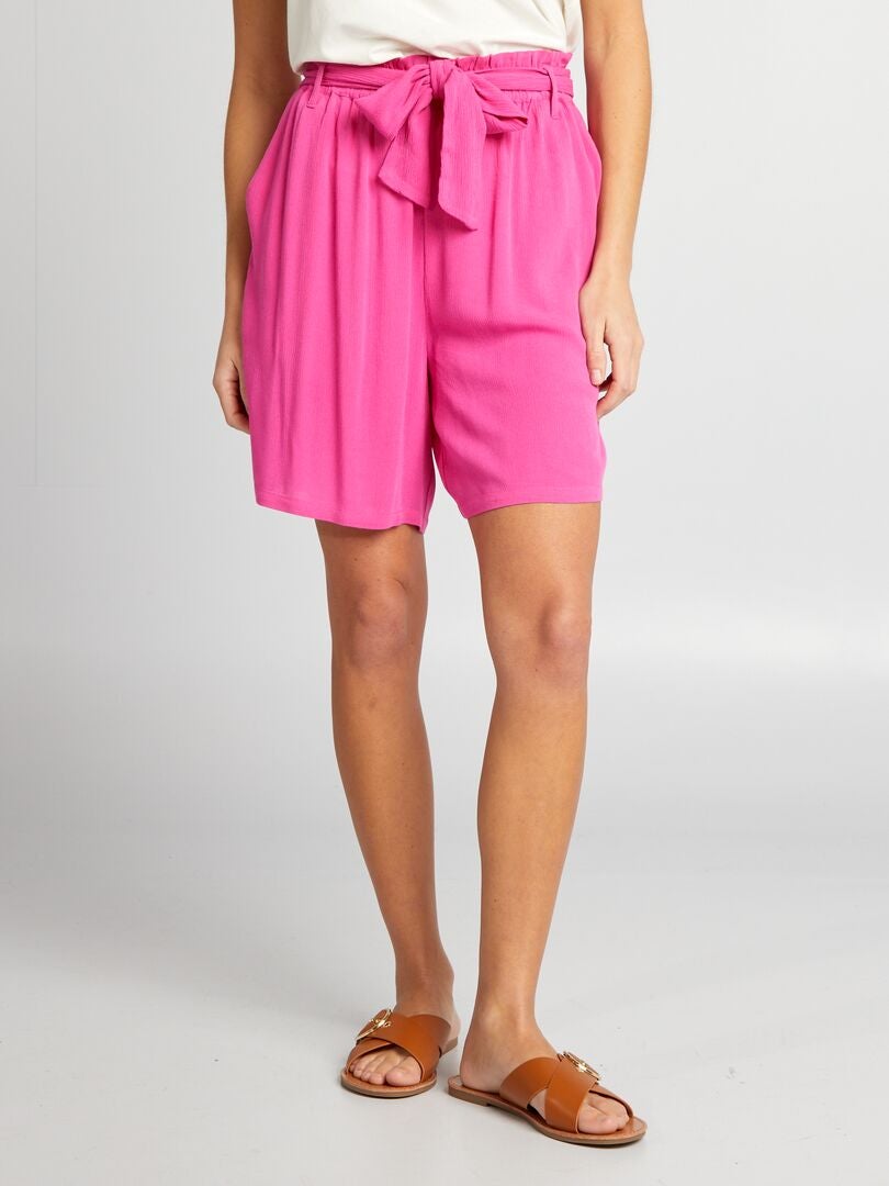 Shorts met strikceintuur - ROZE