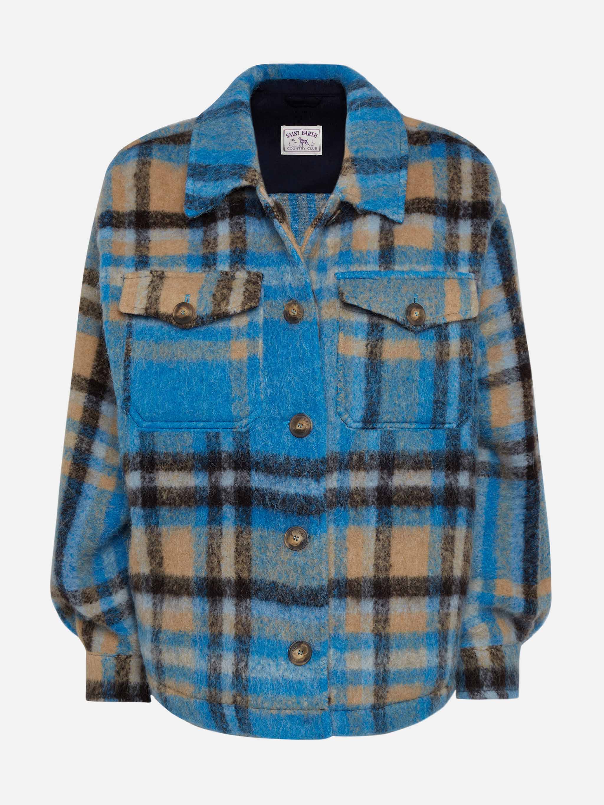 Chaqueta tipo sobrecamisa para mujer con flecos