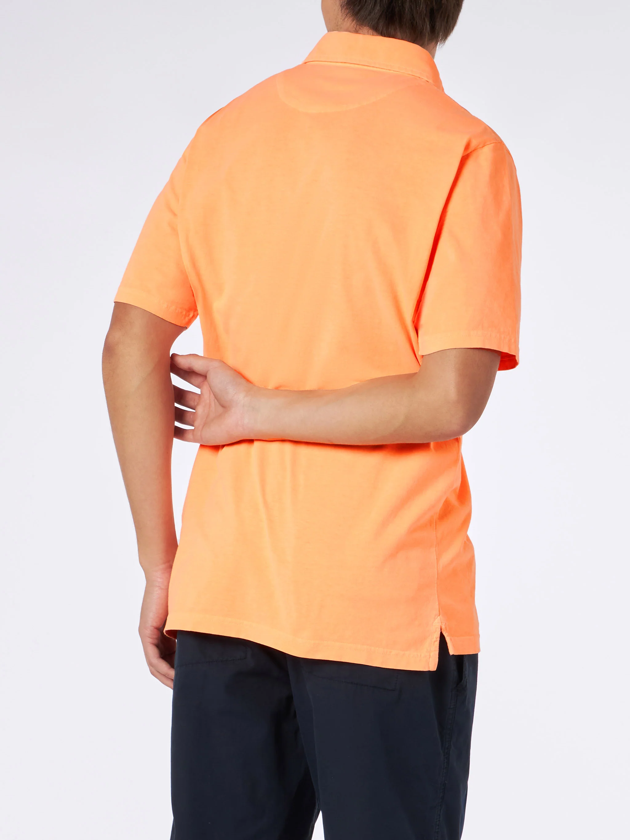 Oranje katoenen poloshirt voor heren