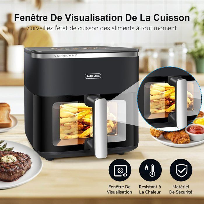 Air Fryer - KOTICIDSIN - KotiCidsin - 11L - 2000W - Touchscreen with viewing window