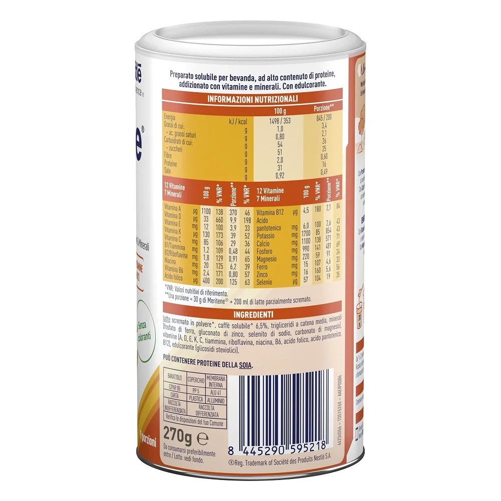 MERITENE Meritene Strength and Vitality Koffiepoeder Eiwitsupplement Vitaminen en Mineralen 270 g Dysfagie en ondervoeding