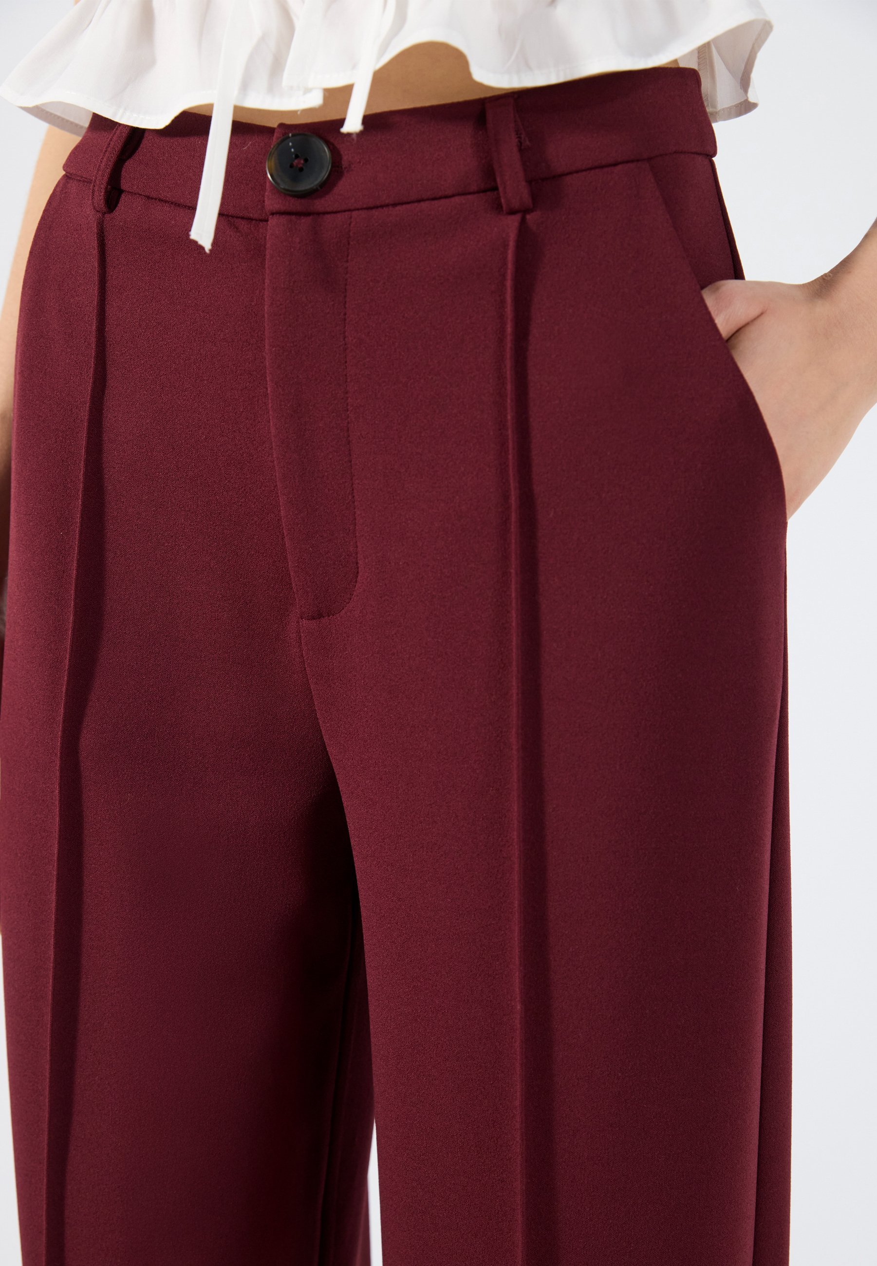 Even&Odd TAILORED WIDE LEG - Broek - port royale
