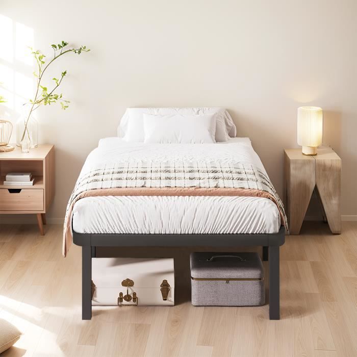Mattress and Bed Base Set 90x190cm - FRIXOVEL - Memory Foam - Balanced - Black