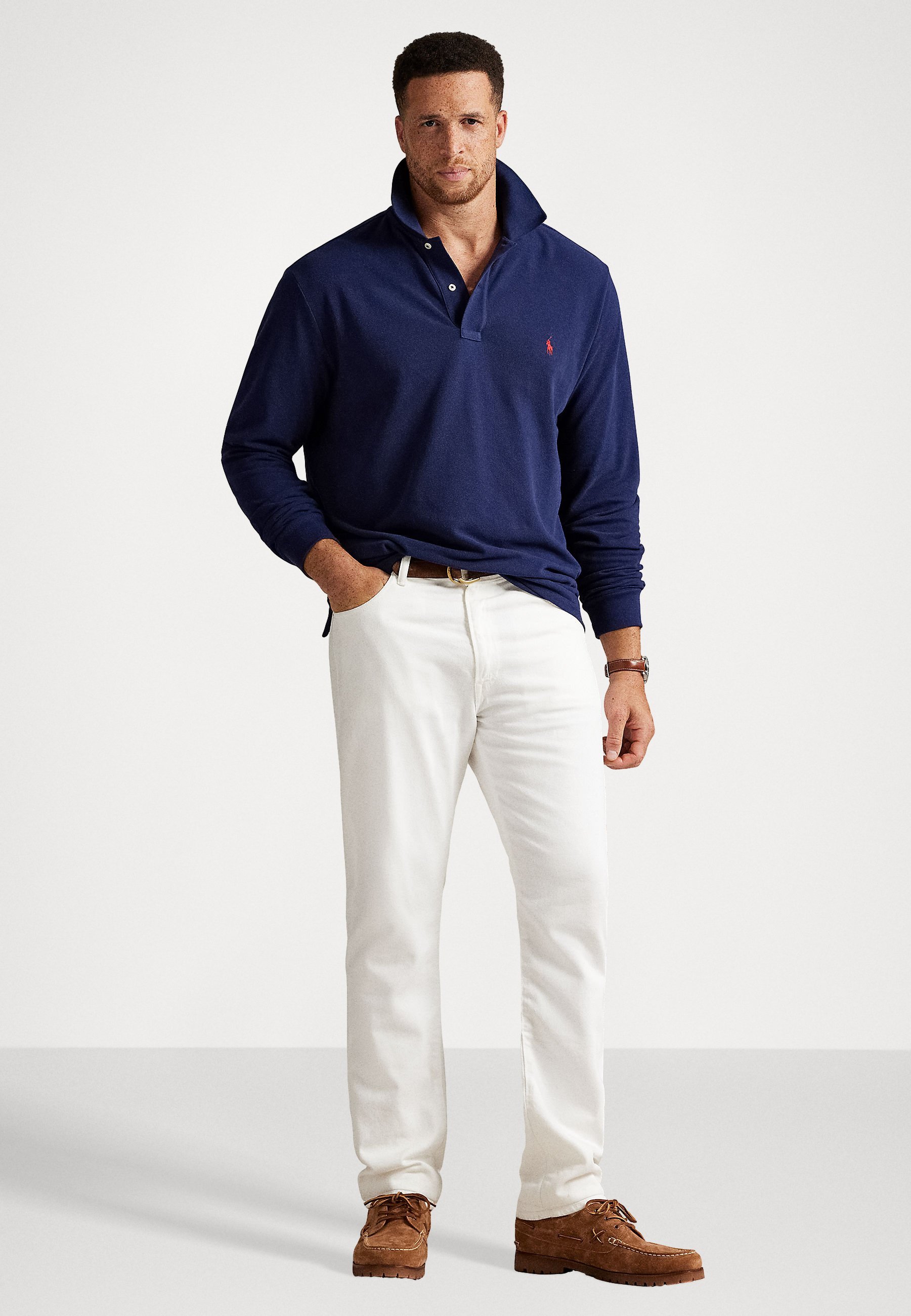 Polo Ralph Lauren Grandes Tailles - Manches Longues - Polo - Bleu marine Newport