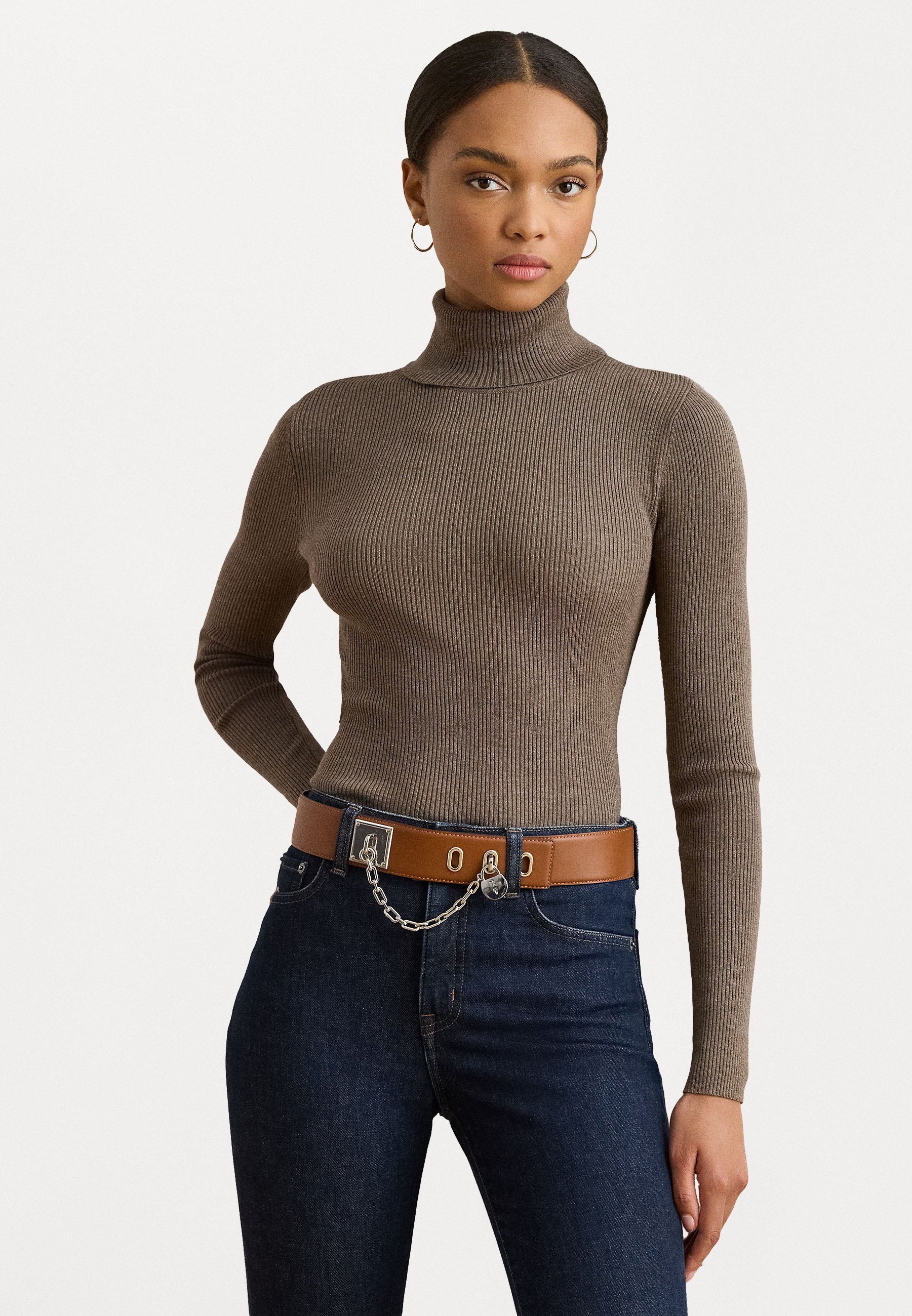 Lauren Ralph Lauren Rippstrick-Rollkragenpullover - Pullover - taupebraun meliert